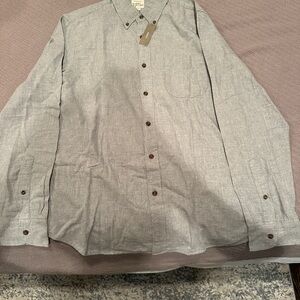 Men's J.Crew Gray Button-Up Shirt, brushed twill
